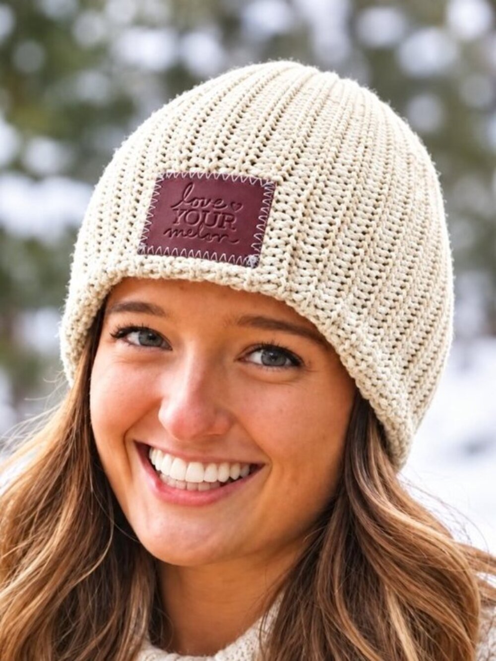 NWT Love Your Melon Cream Knit Cuffed Beanie